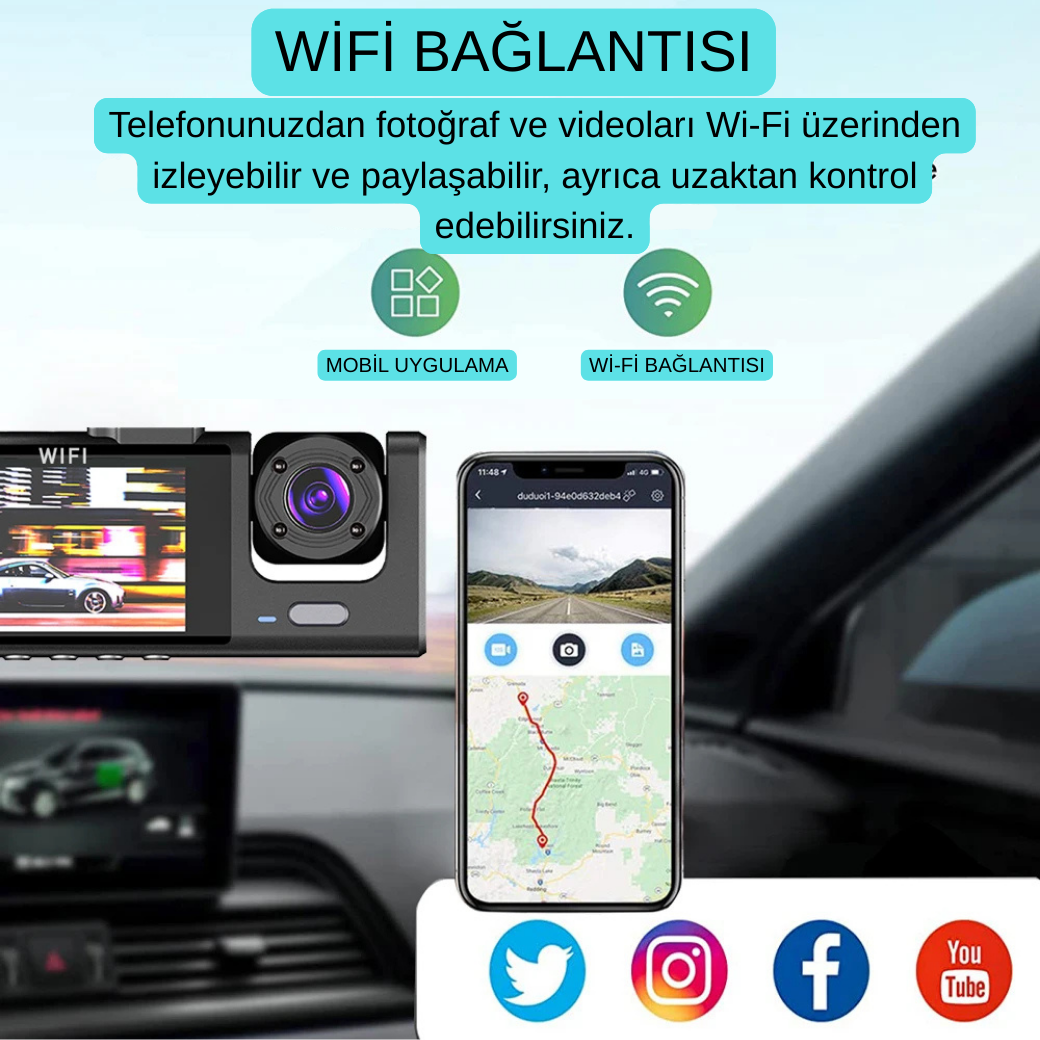 RoadEye – Çift Yönlü Araç Kamerası
